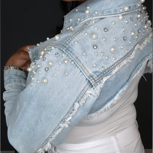 Denim and Diamond Crop Jean Jacket – SHE Amour Couture